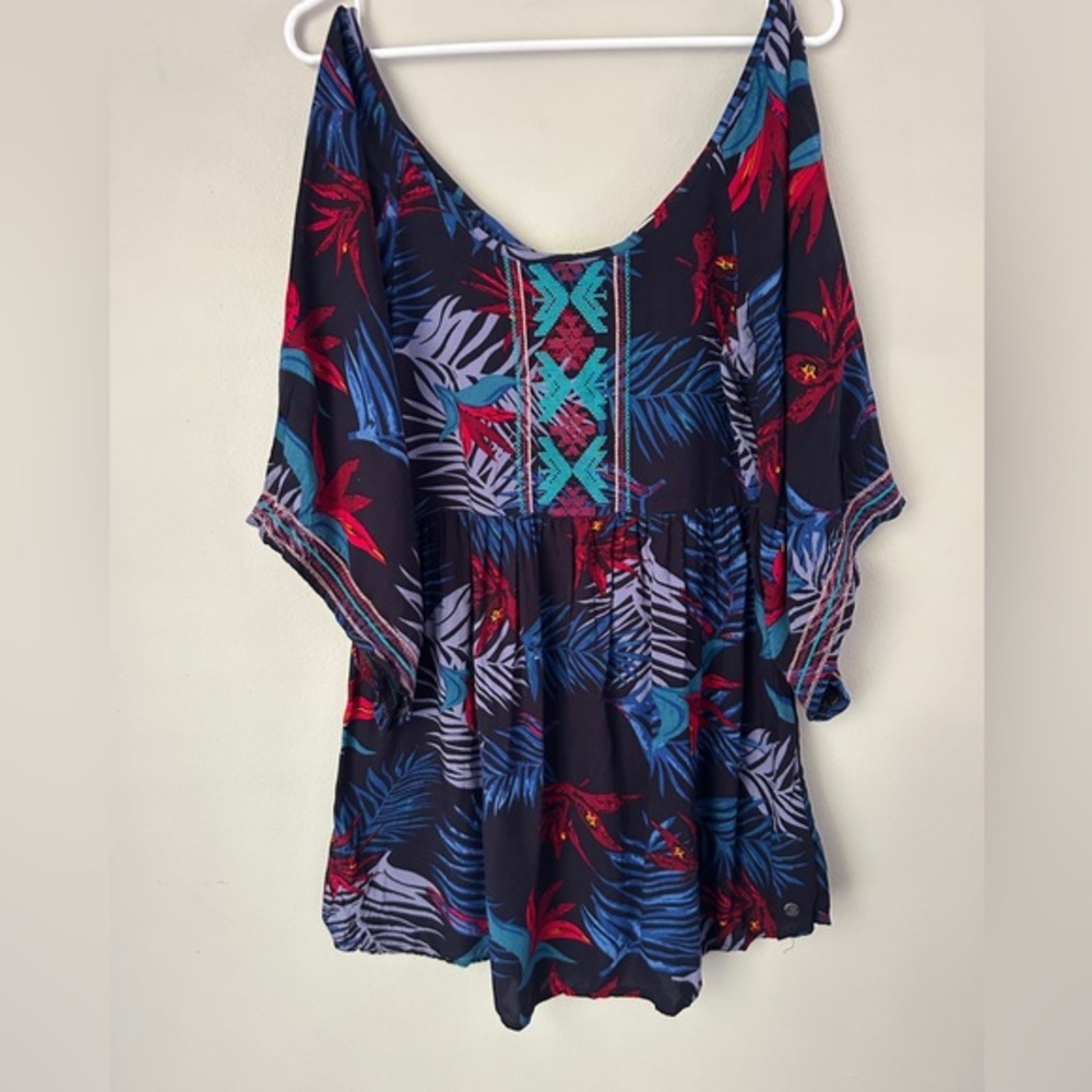 Roxy Multicolor Leaf Pattern Dress - image 2